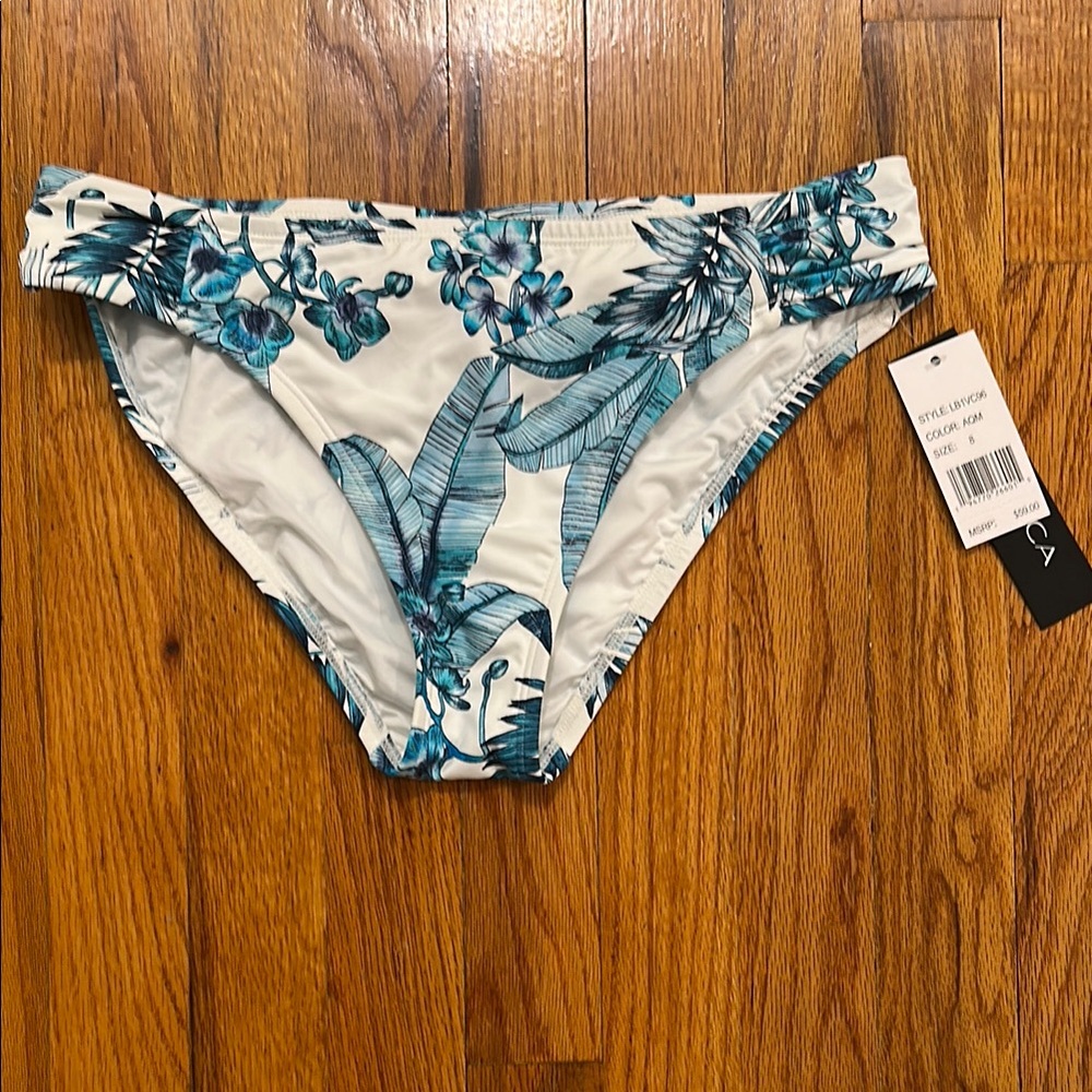 La Blanca Blue and White Bikini Bottom